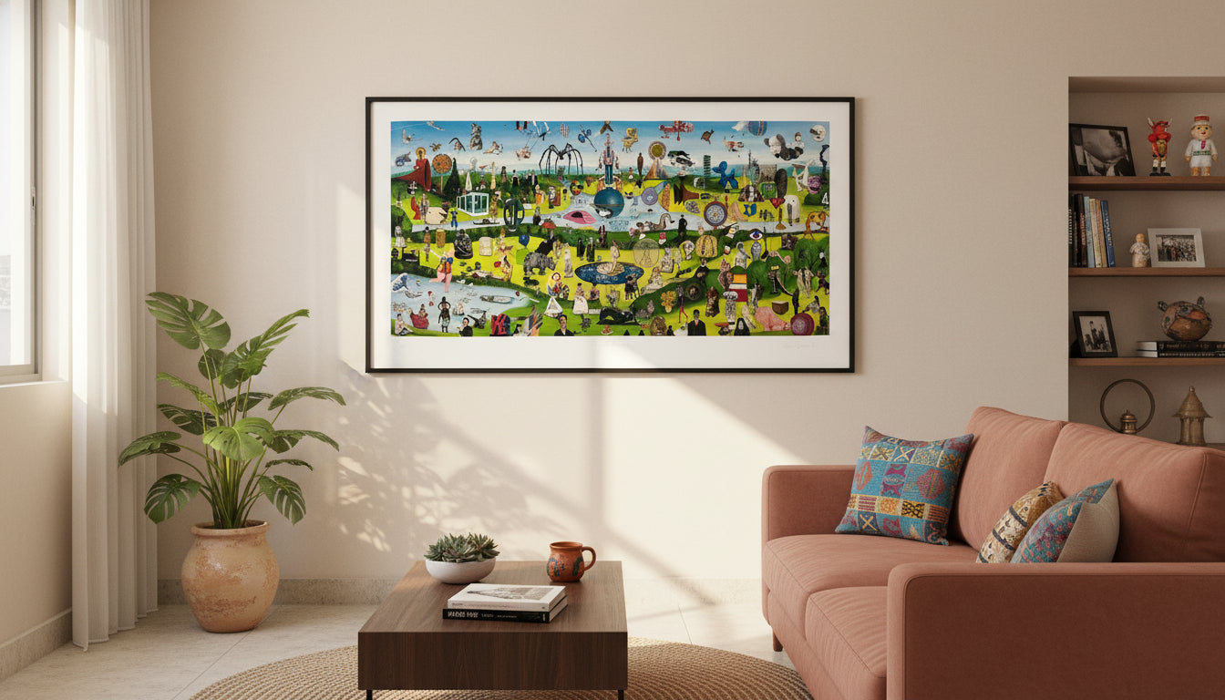 Les Jardin des Délices Artistiques, Impresión Giclée sobre algodón, Angélica Guerrero