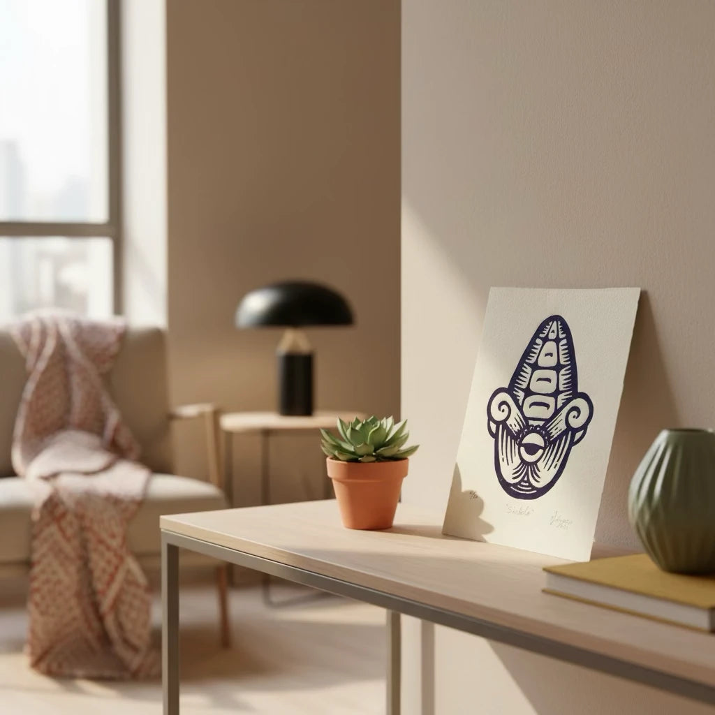 Símbolo, Linograbado Sobre Papel Algodón, Iliana Lázaro