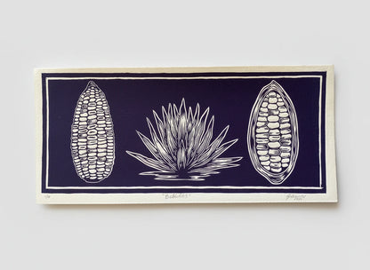 Bebidas, Linograbado Sobre Papel Algodón, Iliana Lázaro