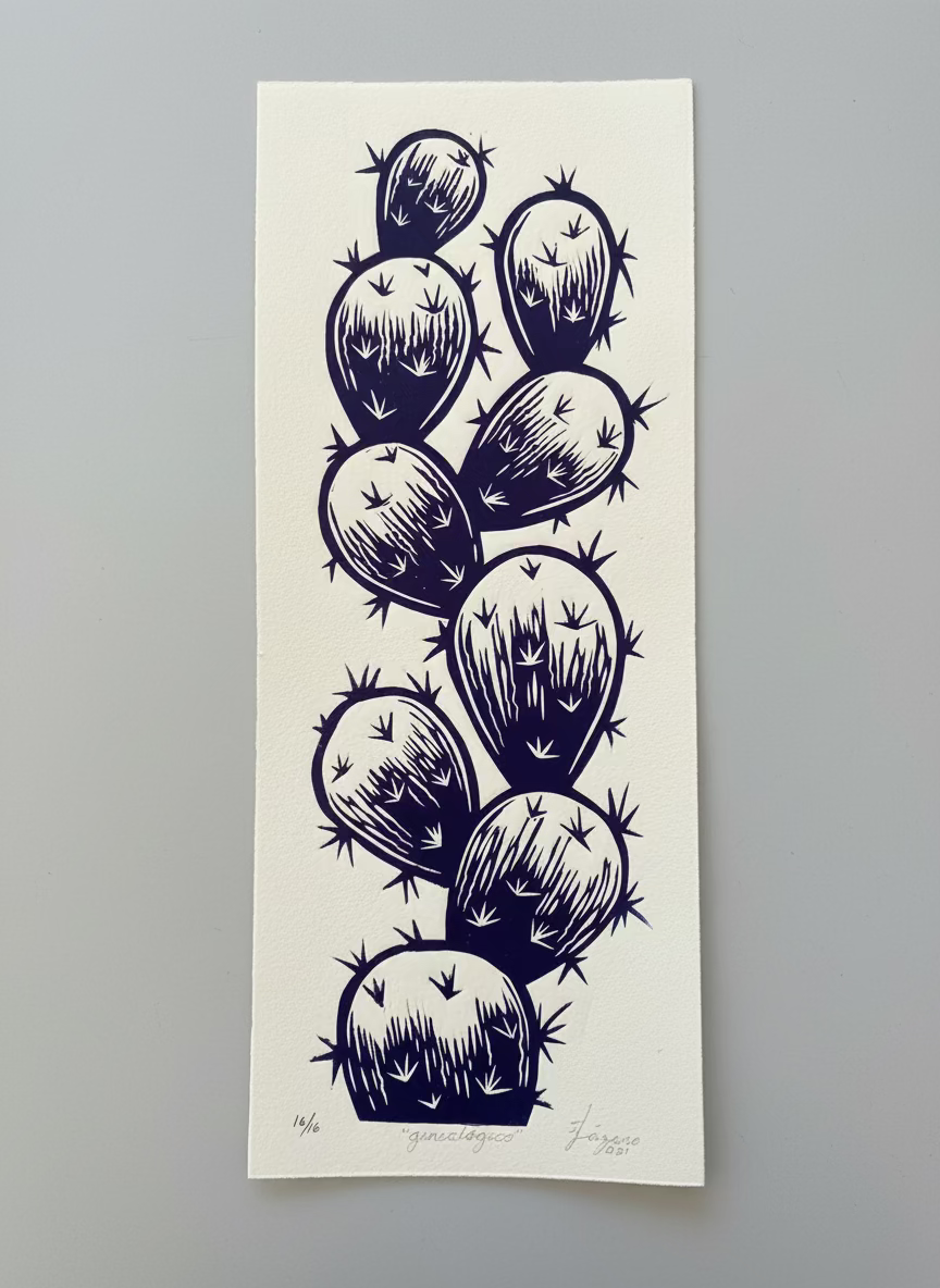 Genealógico, Linograbado Sobre Papel Algodón, Iliana Lázaro