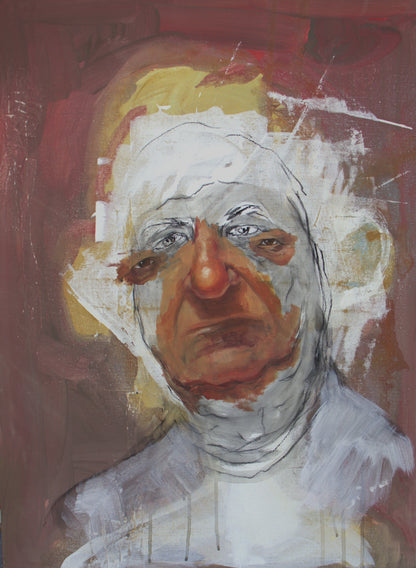 Pintura abstracta "Hastío" de Jael Gaytán García. Detalle de textura en técnica mixta.