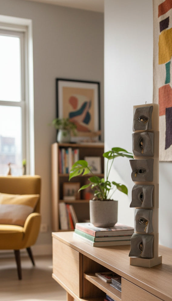 Tótem Emocional, Escultura en Cerámica de Baja Temperatura, Ramón Durán