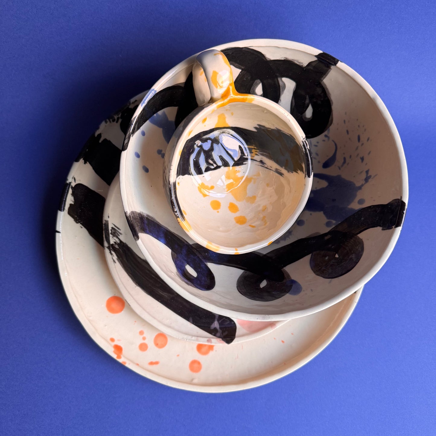 Yinko Vajilla Individual de Cerámica Colección Meteoro hecho a mano