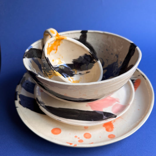 Yinko Vajilla Individual de Cerámica Colección Meteoro hecho a mano