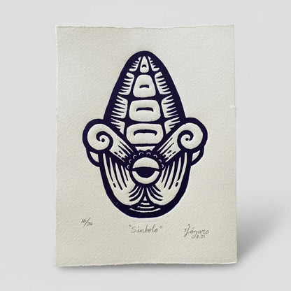 Símbolo, Linograbado Sobre Papel Algodón, Iliana Lázaro