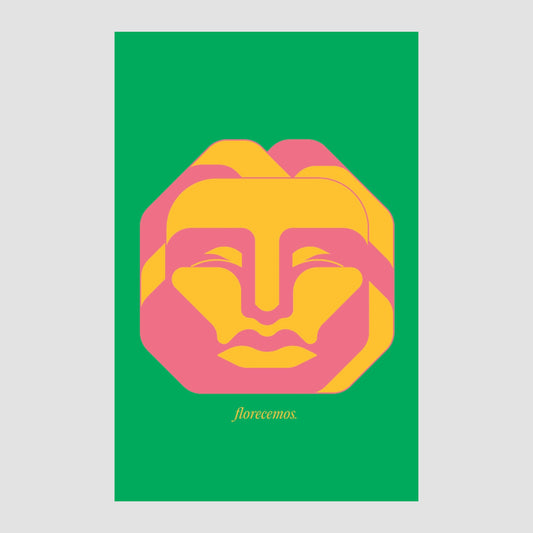 Risografía "Retrato del Desierto" de Gabriel García Nevárez. Impresión en edición seriada.