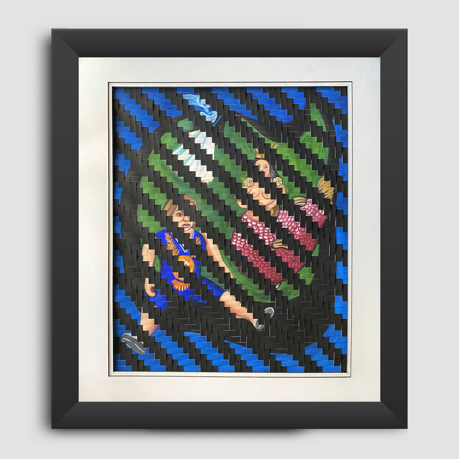 Acuarela y gouache "Concha, Aurora y Frida entretejidas" sobre papel Fabriano.