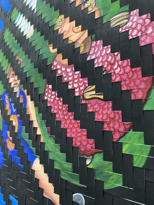 detalle de la textura y entretejido