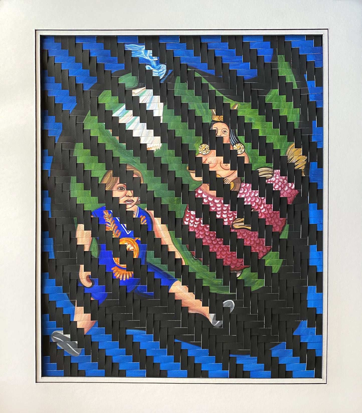 Concha, Aurora y Frida Entretejidas, Acuarela y Gouache sobre Fabriano